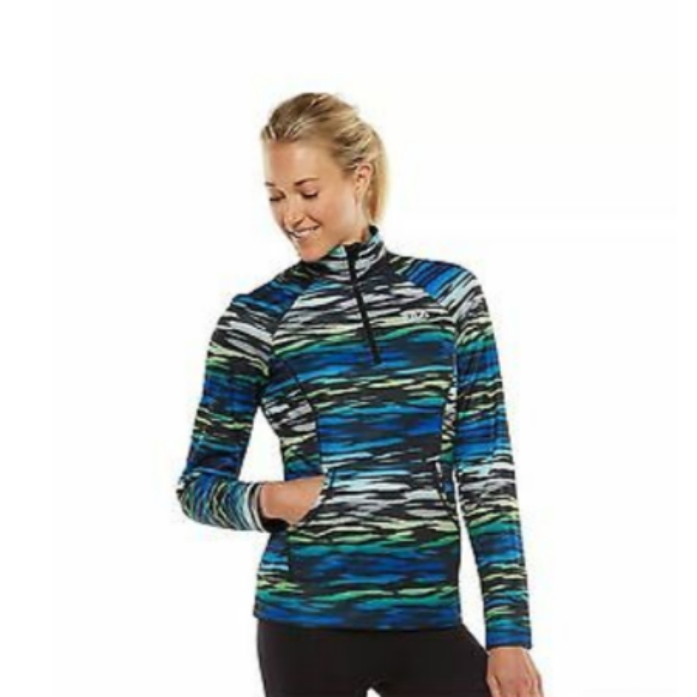 Fila Sport 1/4 Zip Performance Pullover Multi Color Animal Print LS